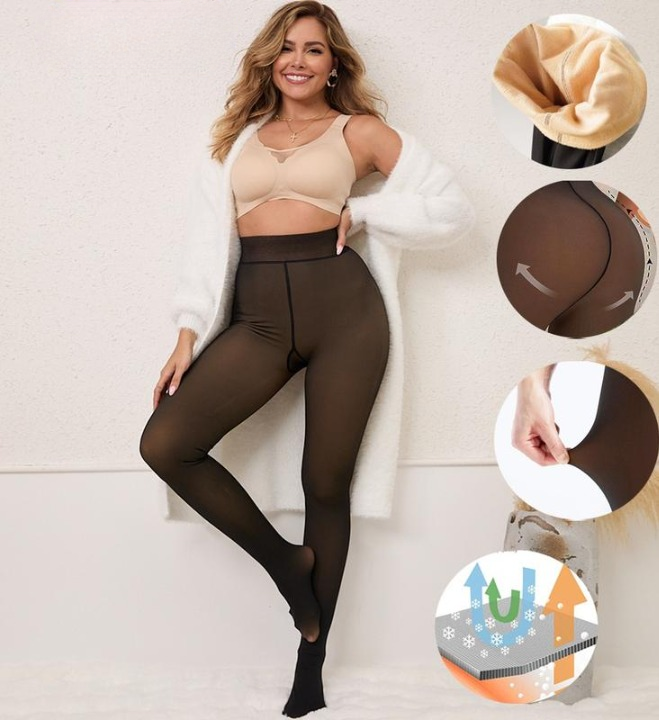 Fleece-Lined Thermal Winter Tights – Sheer Warm Pantyhose (XS–2XL)